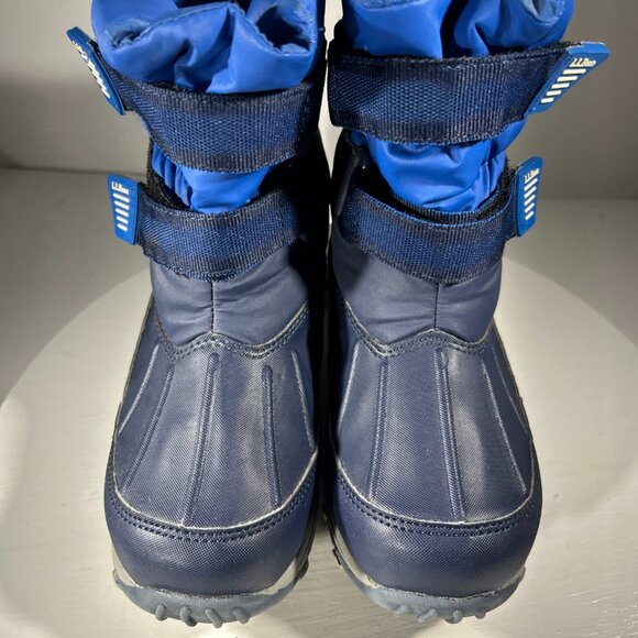 LL Bean Kids Boots Size 1 Rain Snow Winter Waterproof Warm Blue Duck Tread Calf - Picture 3 of 11